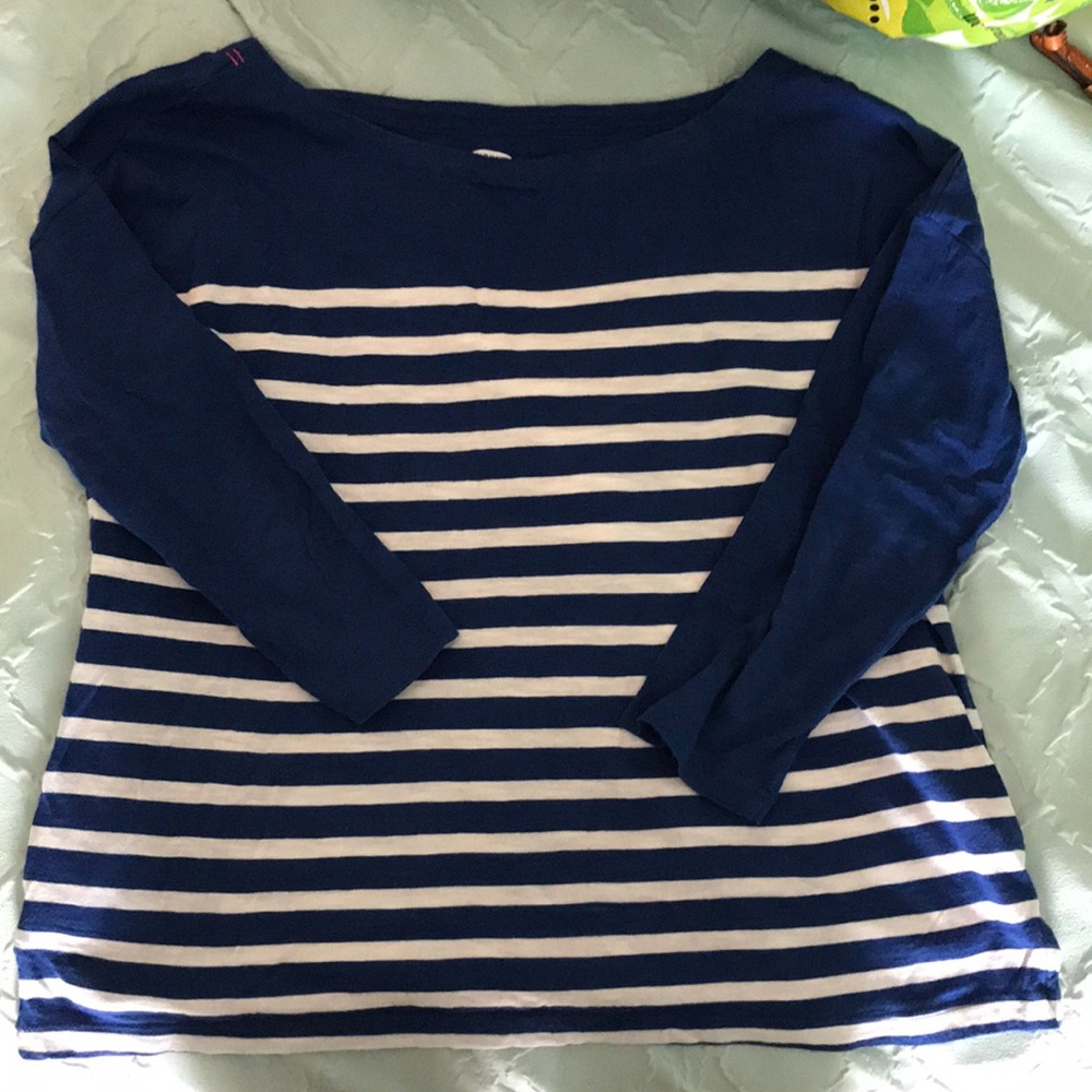 Blue and white striped shirt